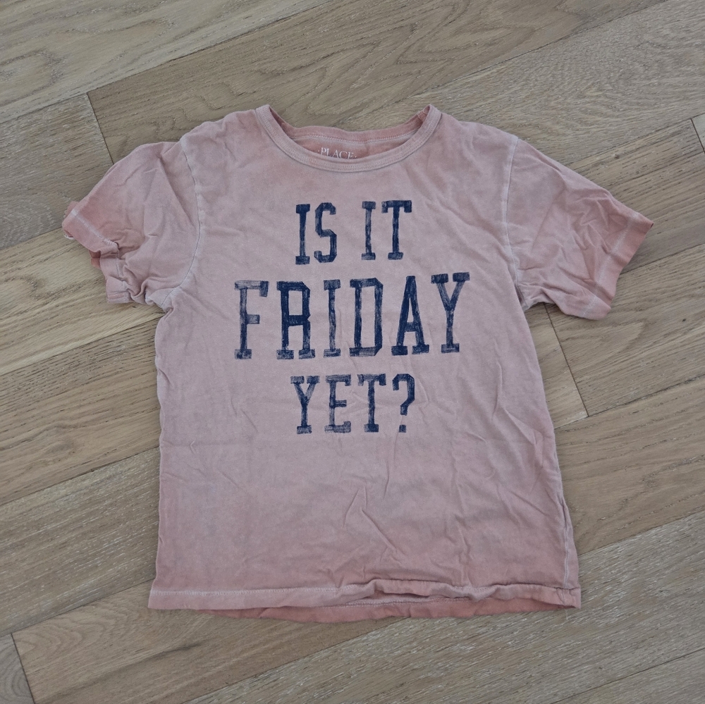 THE CHILDREN'S PLACE | Pink Graphic Tee - "Is It Friday Yet?"